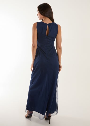 Blue Vanilla Navy Embellished Maxi Dress