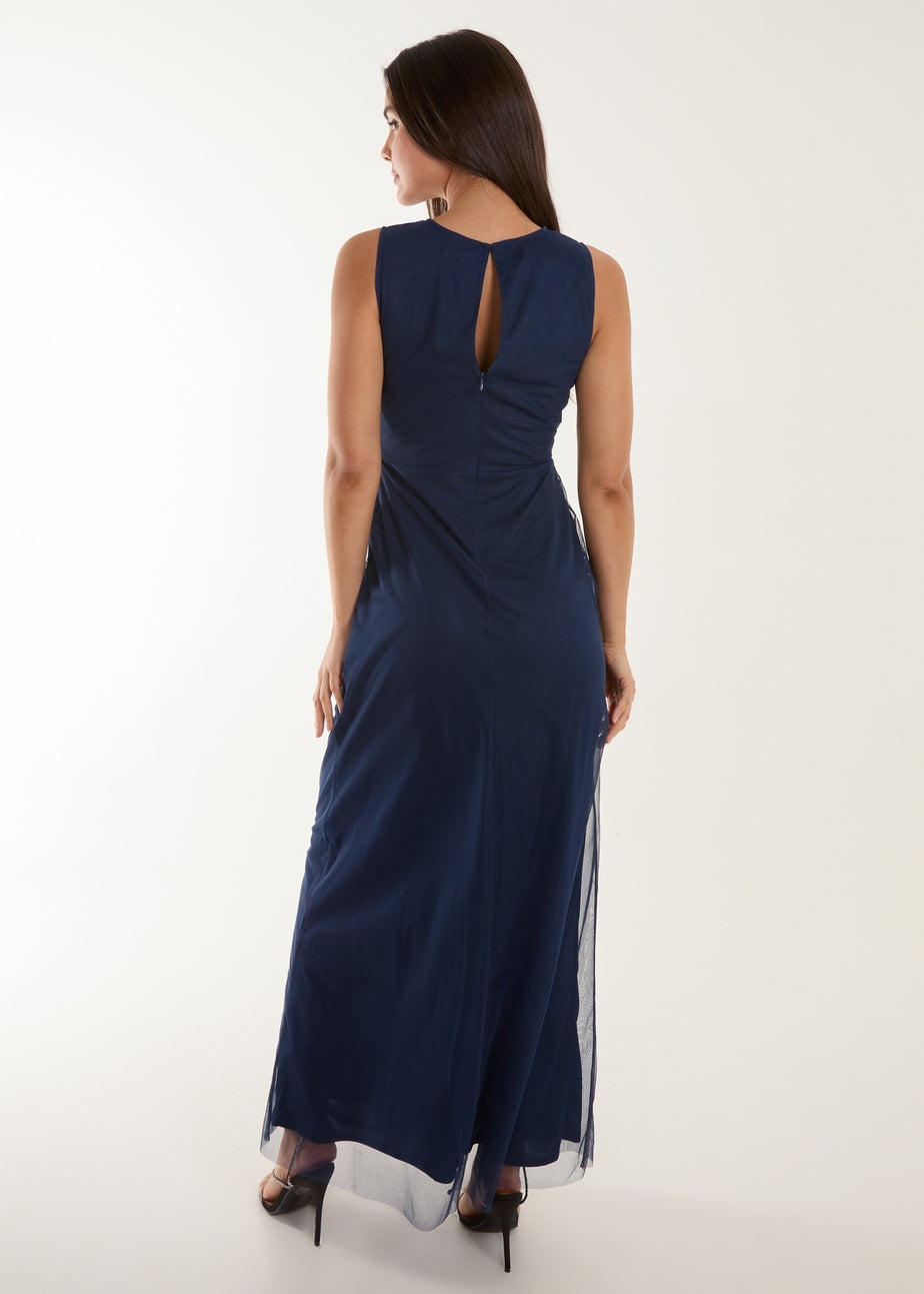 Blue Vanilla Navy Embellished Maxi Dress