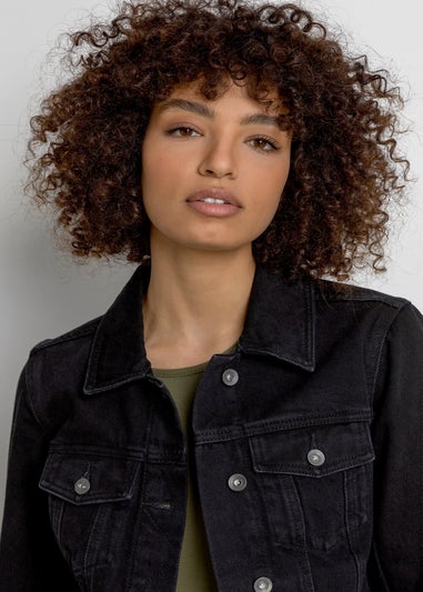 Roman Black Classic Cotton Denim Jacket