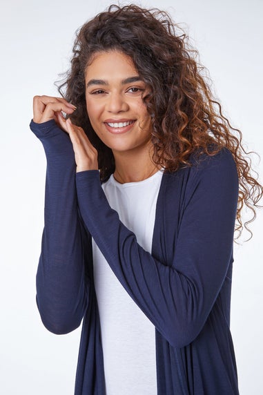 Roman Navy Waterfall Front Jersey Cardigan