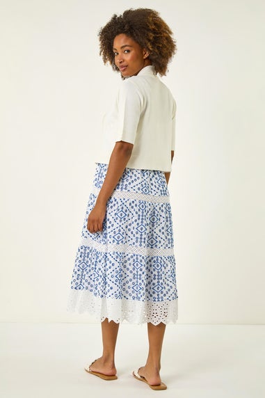 Roman Natural Button Cuff Knitted Shrug