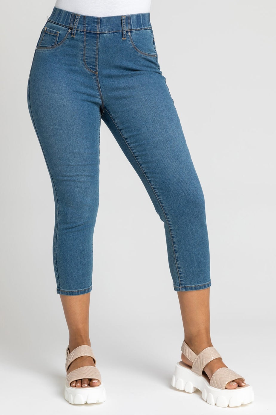 Roman Denim Petite Stretch Crop Denim Jegging