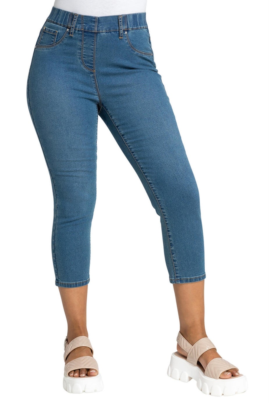 Roman Denim Petite Stretch Crop Denim Jegging