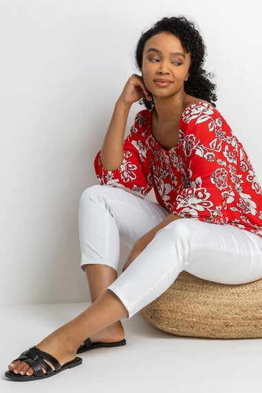 Roman White Petite Stretch Crop Denim Jegging