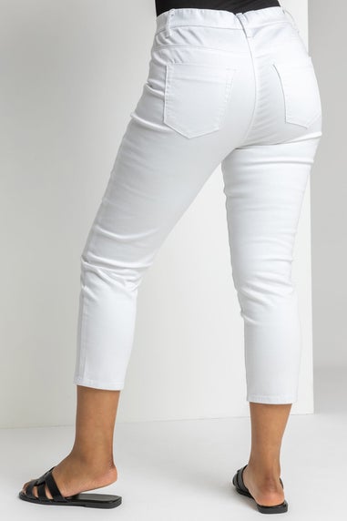 Roman White Petite Stretch Crop Denim Jegging