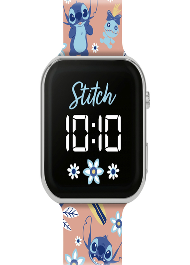 Disney Stitch Pink Stitch Printed Strap LED Watch