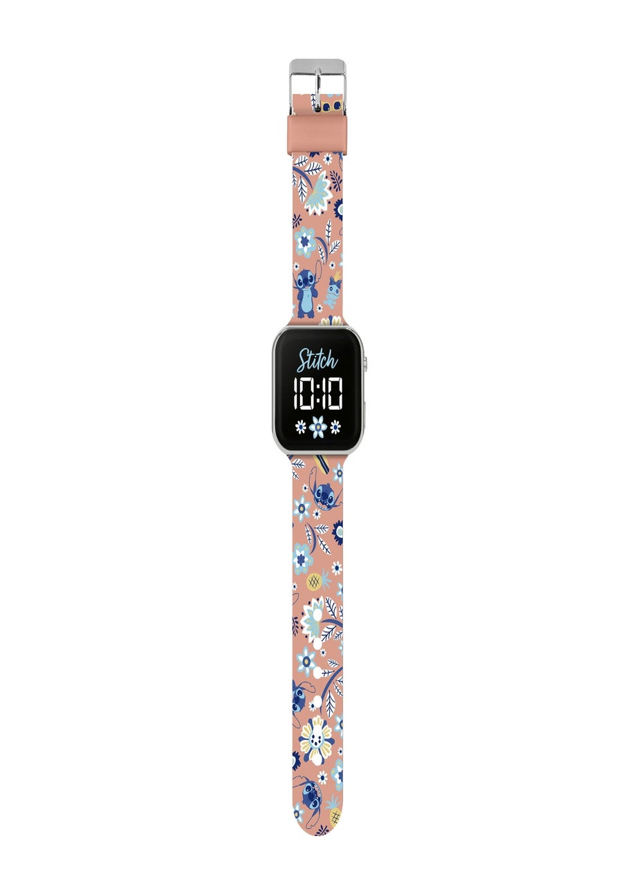 Disney Stitch Pink Stitch Printed Strap LED Watch