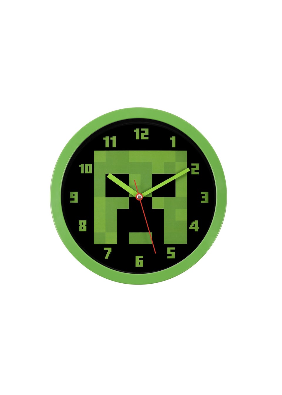 Minecraft Green and Black Wall Clock
