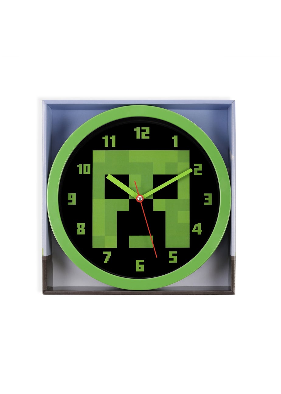 Minecraft Green and Black Wall Clock
