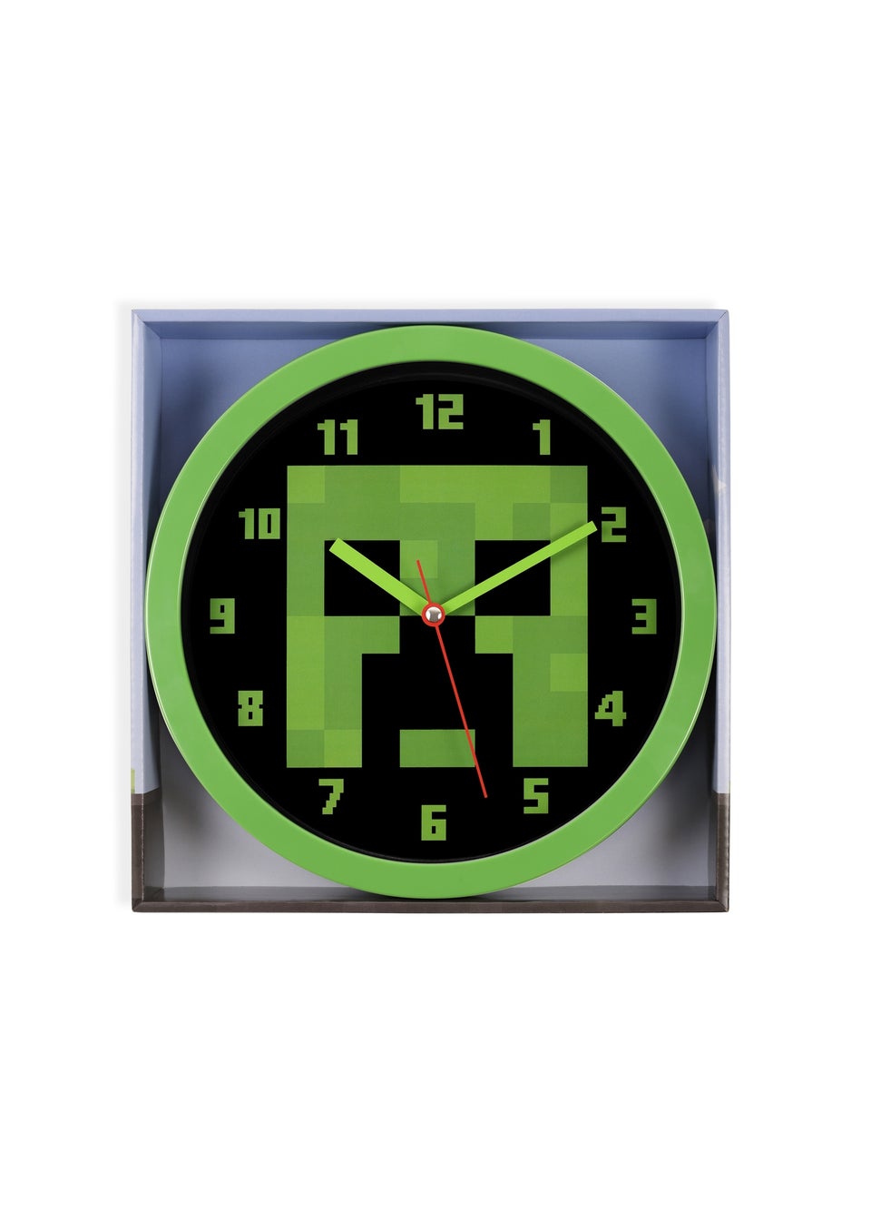 Minecraft Green and Black Wall Clock