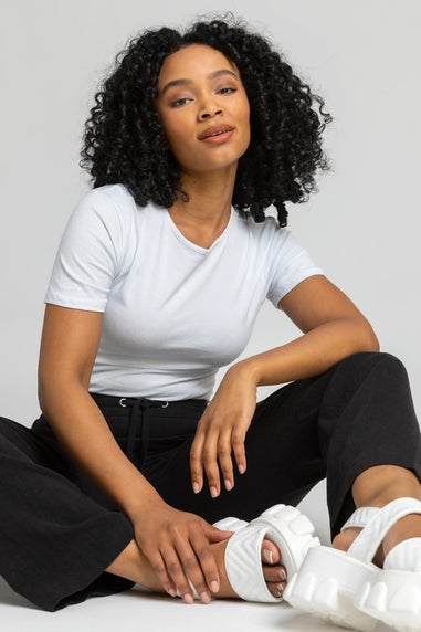 Roman Black Petite Linen Tie Front Trousers