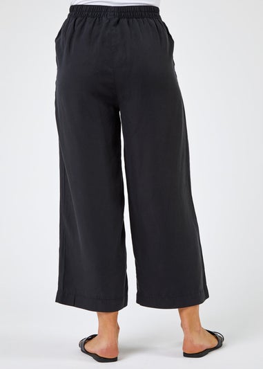 Roman Black Waist Tie Detail Culottes
