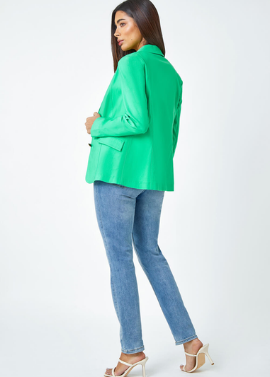 Roman Pale Green Button Detail Stretch Blazer