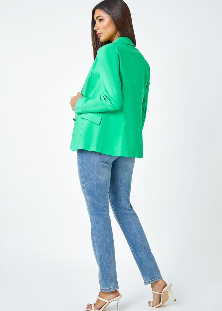 Roman Pale Green Button Detail Stretch Blazer