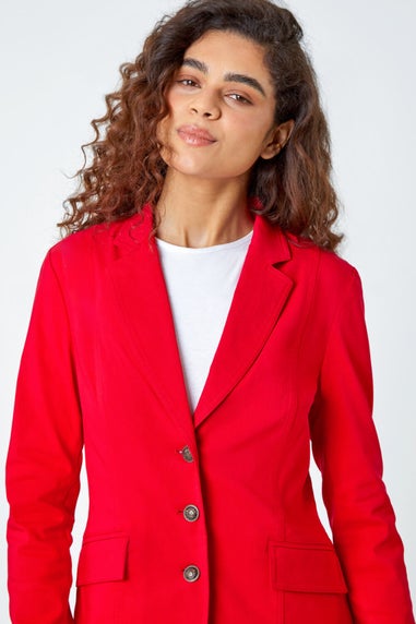Roman Red Button Detail Stretch Blazer