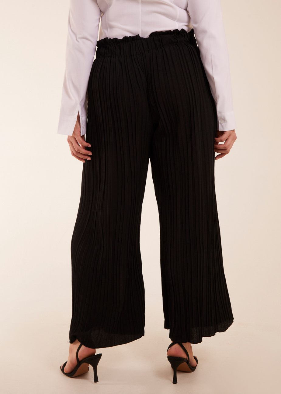 Blue Vanilla Black Curve Wide Leg Pleated Trousers