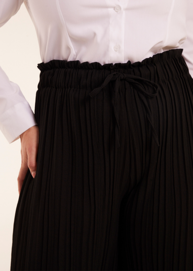 Blue Vanilla Black Curve Wide Leg Pleated Trousers