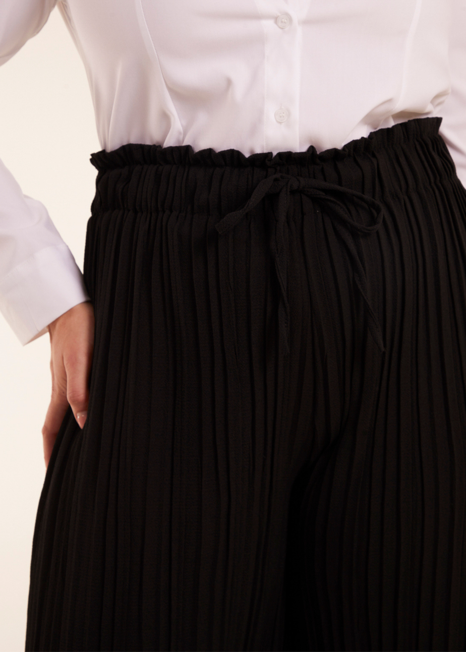 Blue Vanilla Black Curve Wide Leg Pleated Trousers
