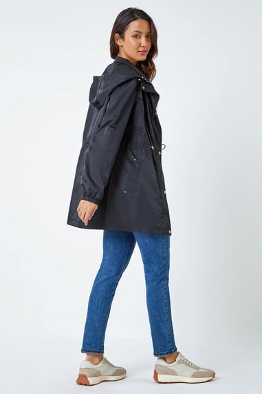 Roman Black Shower Resistant Longline Jacket