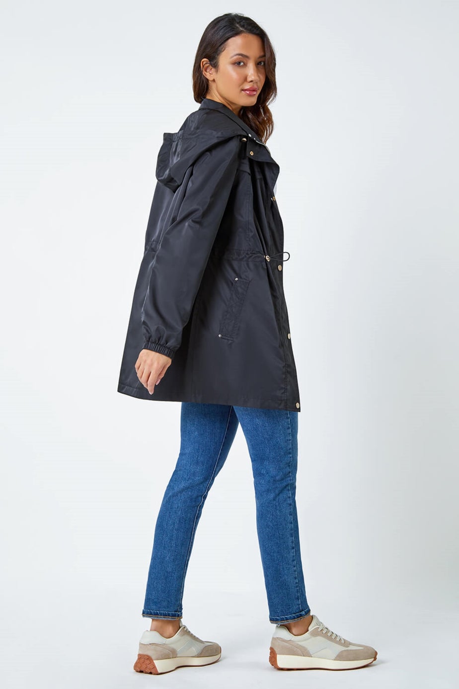 Roman Black Shower Resistant Longline Jacket