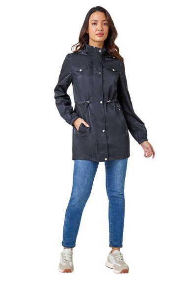 Roman Black Shower Resistant Longline Jacket