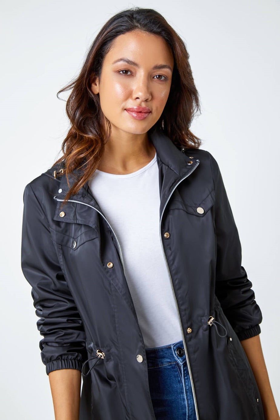 Roman Black Shower Resistant Longline Jacket