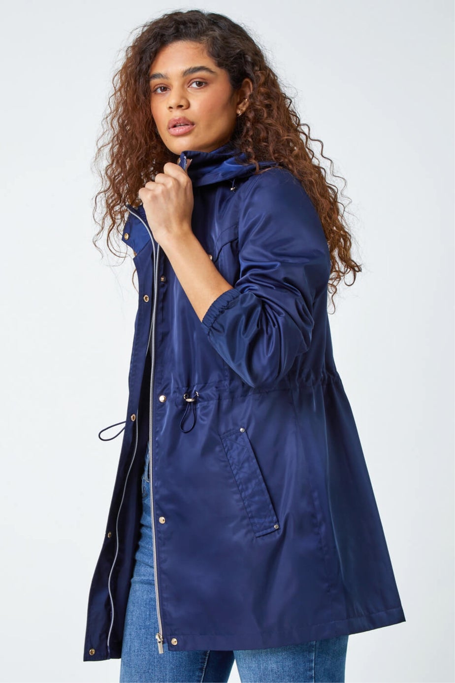 Roman Navy Shower Resistant Longline Jacket