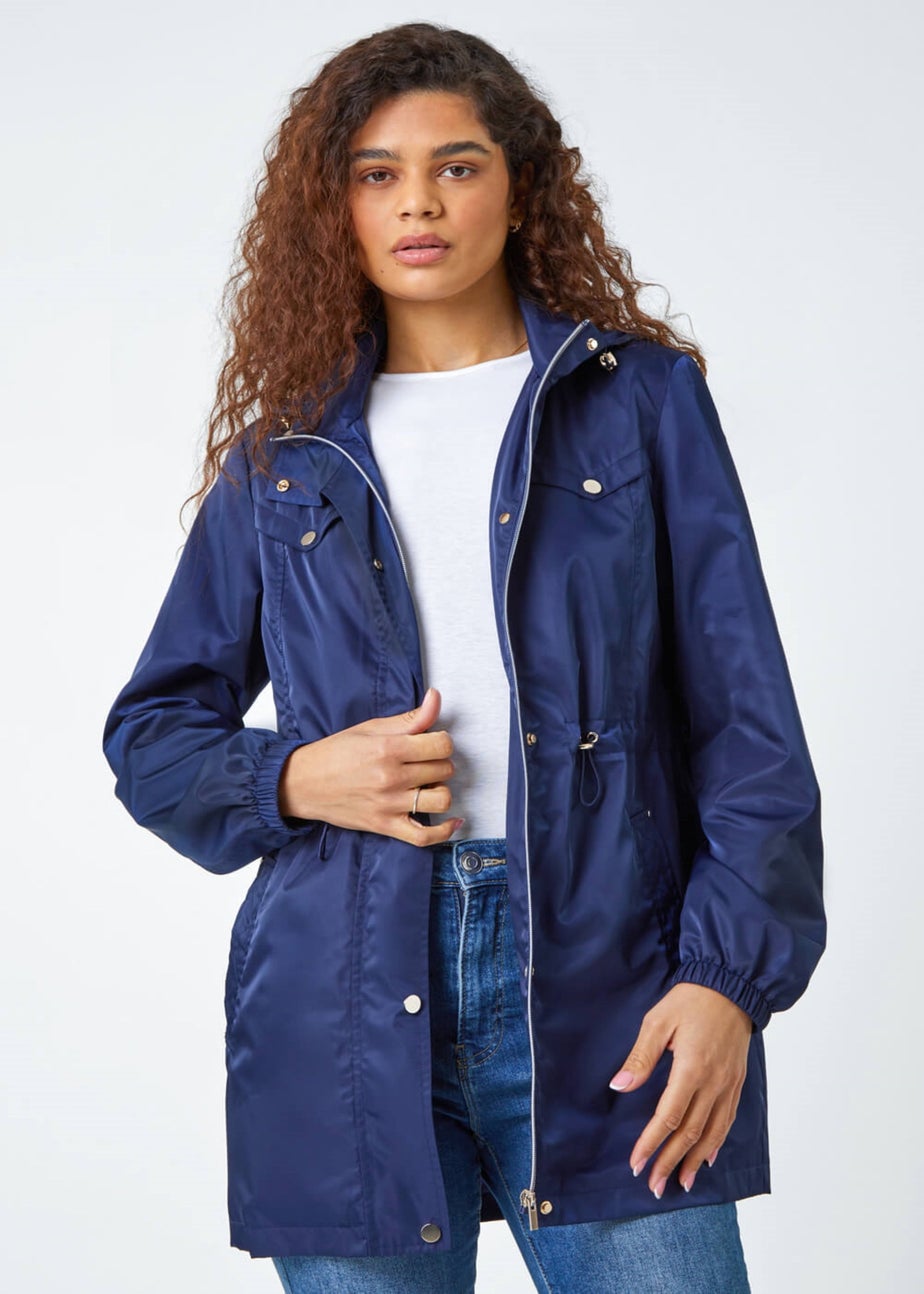 Roman Navy Shower Resistant Longline Jacket