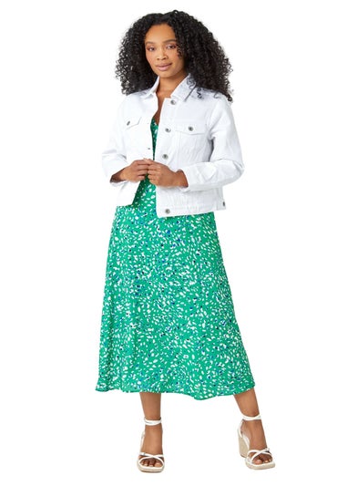 Roman Petite White Bleached Denim Jacket