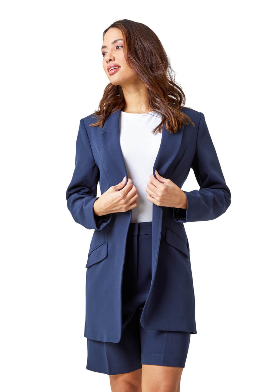 Roman Navy Longline Blazer Jacket
