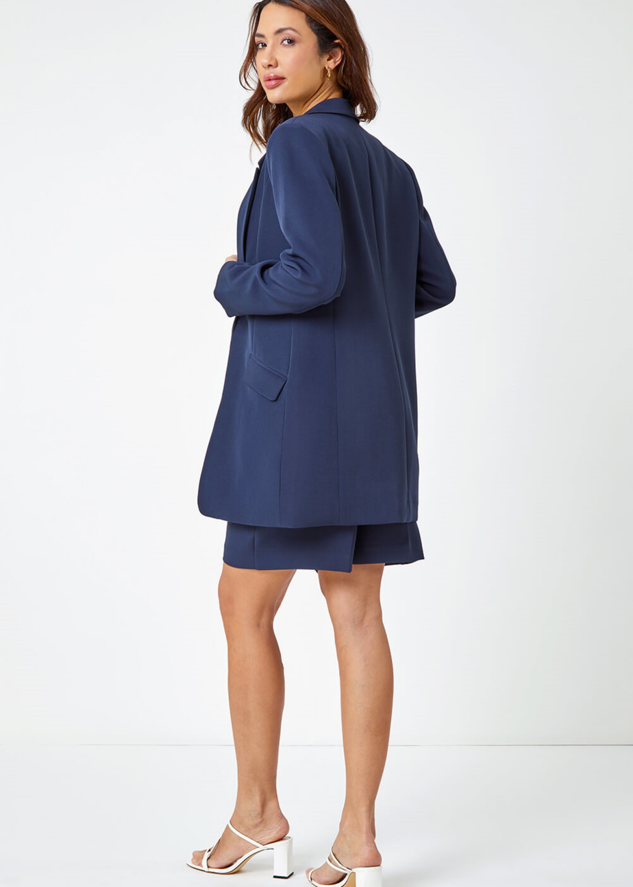 Roman Navy Longline Blazer Jacket