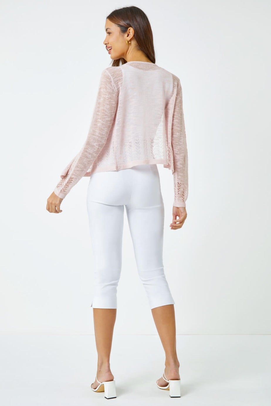 Roman Pink Lightweight Knitted Shrug