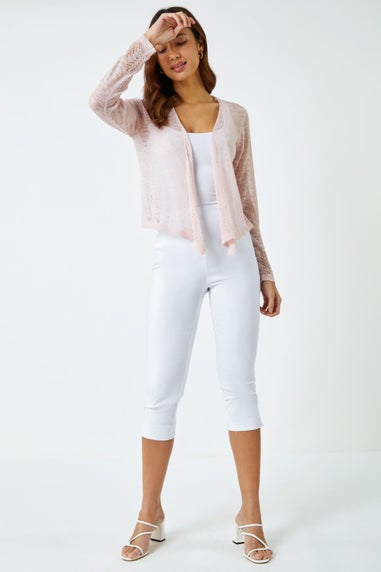 Roman Pink Lightweight Knitted Shrug