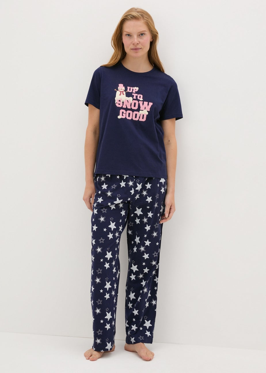 Navy Up To Snow Good Pyjama Set