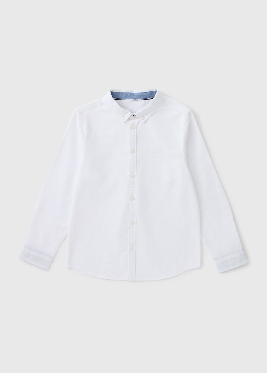 Boys White Long Sleeve Oxford Shirt (7-15yrs)