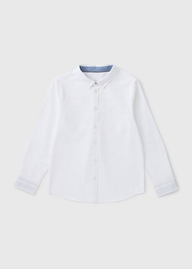 Boys White Long Sleeve Oxford Shirt (7-15yrs)