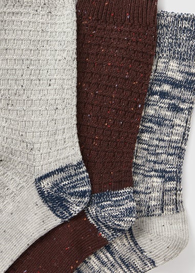 3 Pack Multicolour Waffle Thermal Socks