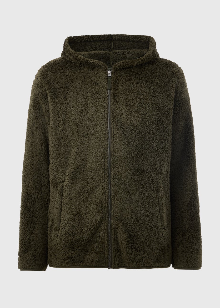 Khaki Fleece Zip Up Hoodie