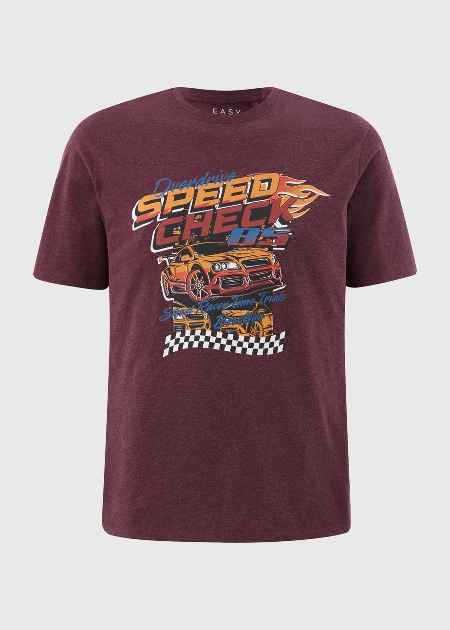 Burgundy Speed Check T-Shirt