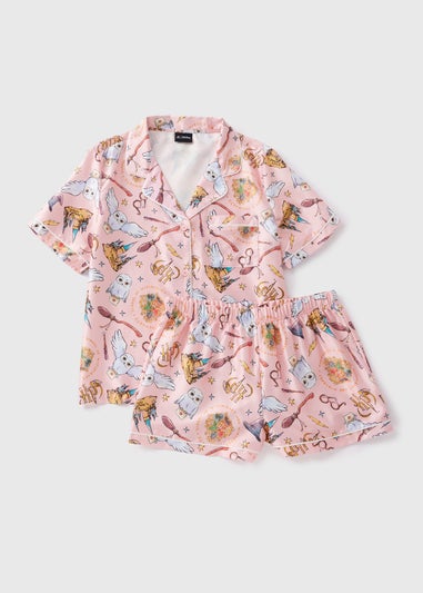 Harry Potter Pink Satin Short Pyjama Set