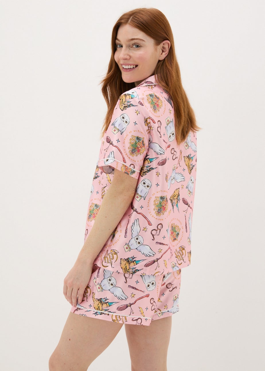 Harry Potter Pink Satin Short Pyjama Set