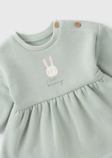Baby Green Bunny Sweater Dress (Newborn-23mths)