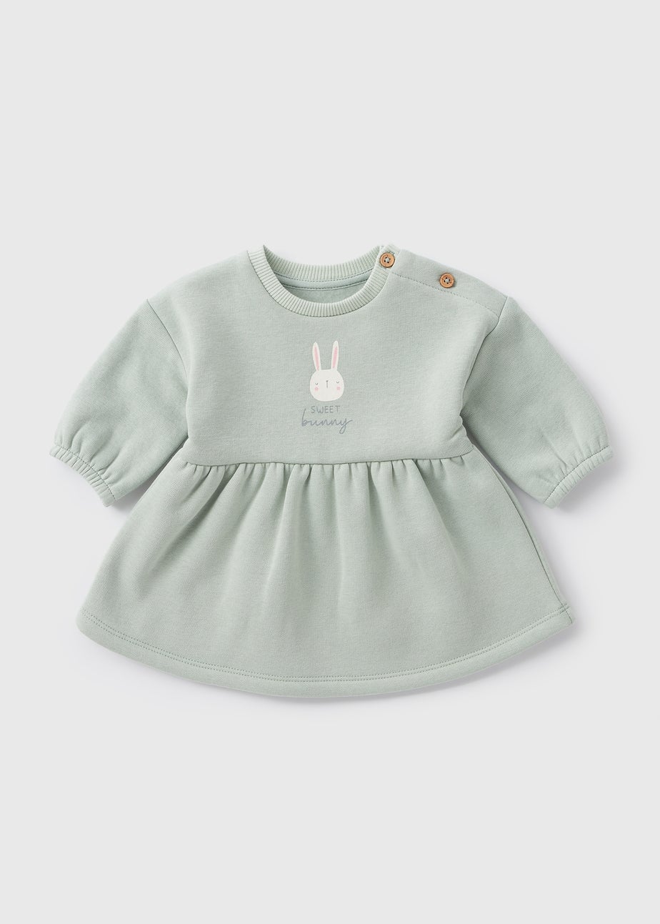 Baby Green Bunny Sweater Dress (Newborn-23mths)