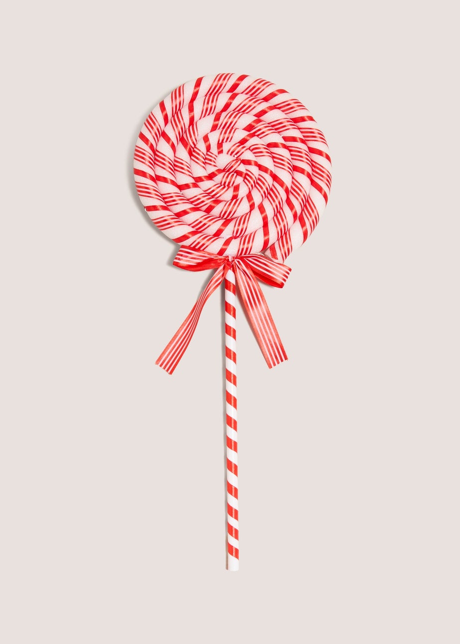 Red Swirl Light Up Lollipop Decoration (25x2.5x58cm)