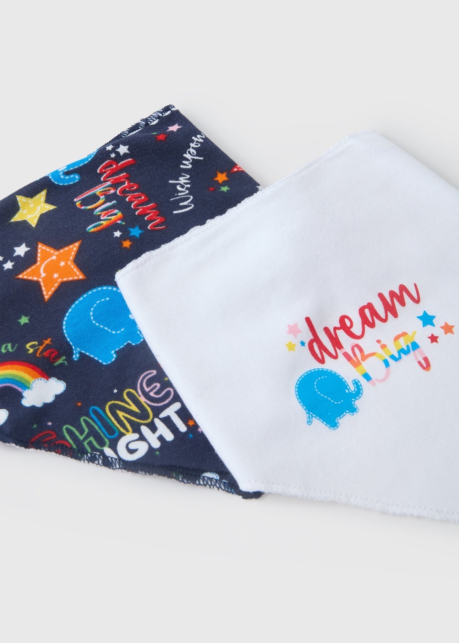 Alder Hey 2 Pack White & Navy Bibs