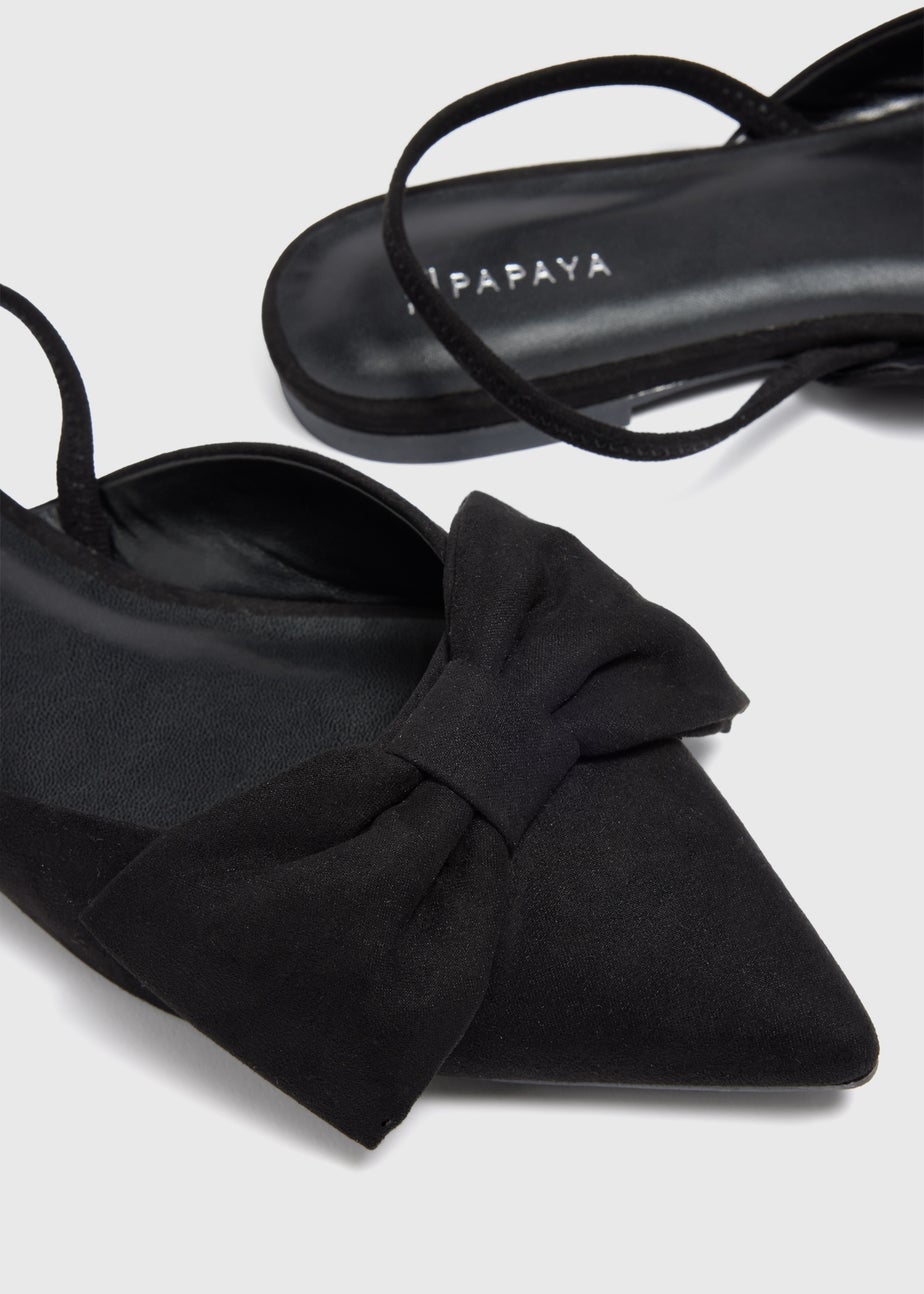 Black Bow Point Slingbacks