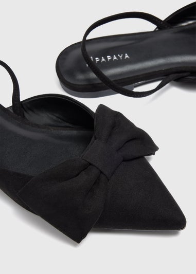 Black Bow Point Slingbacks