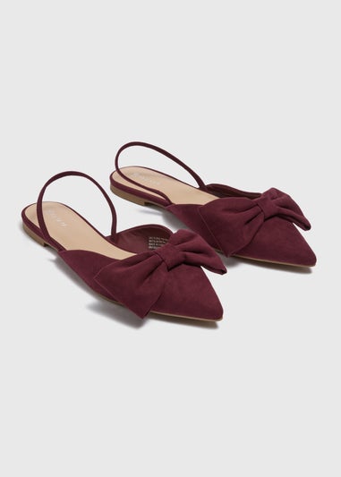 Burgundy Bow Point Slingbacks