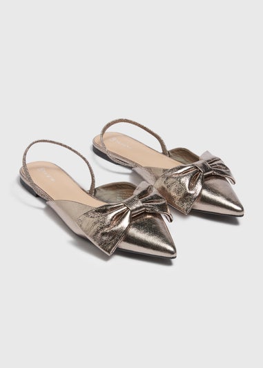 Pewter Bow Point Slingbacks