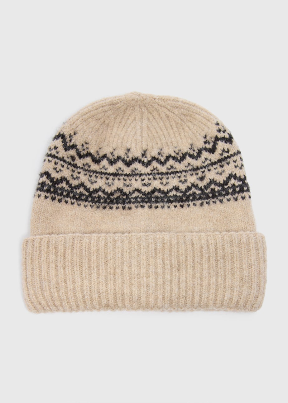 Ecru Fairisle Beanie